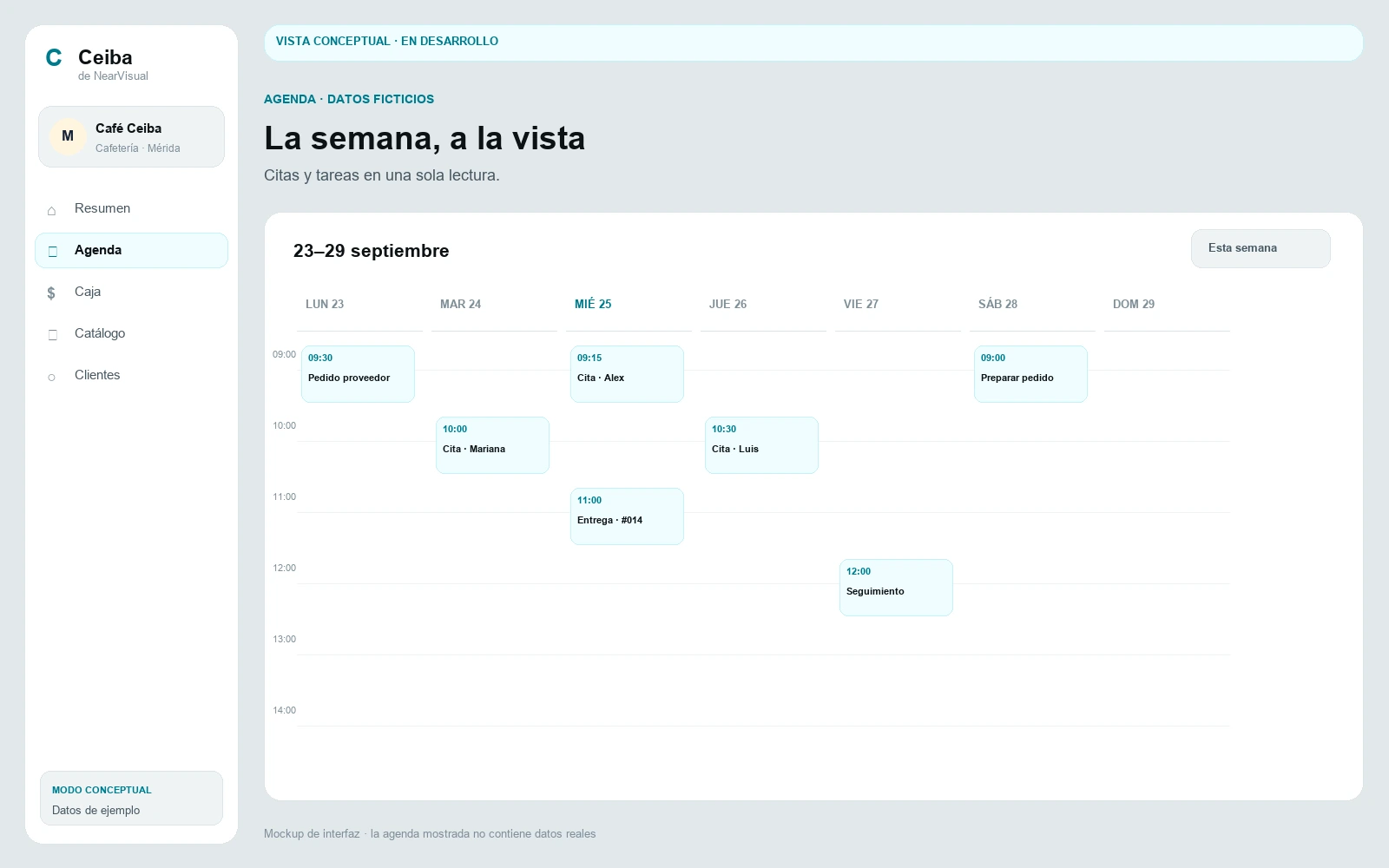 Agenda semanal de Ceiba