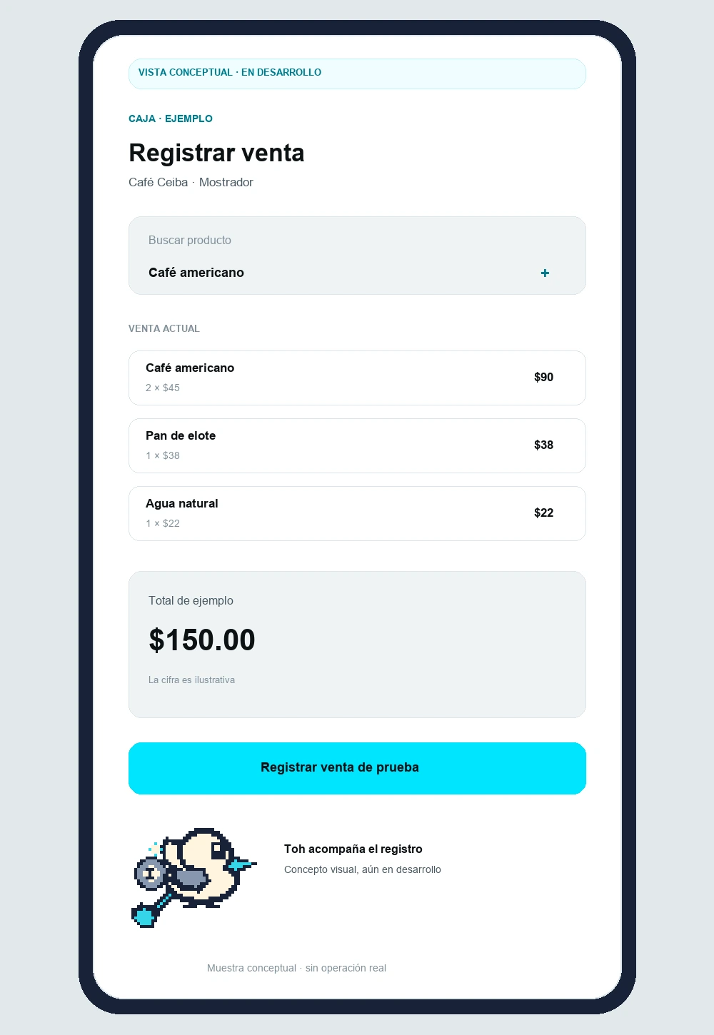 Registro de venta en Ceiba en celular