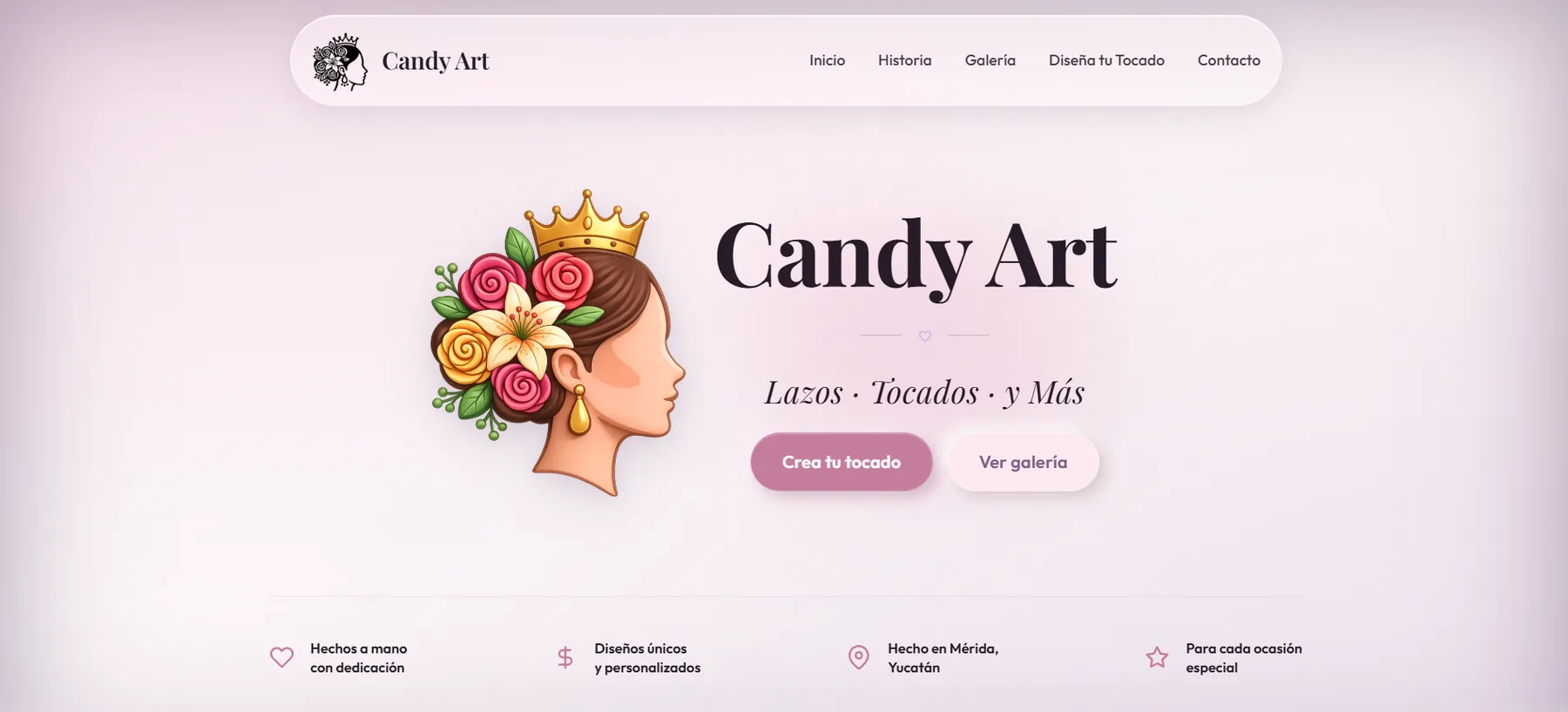 Sitio de Candy Art Mérida en escritorio