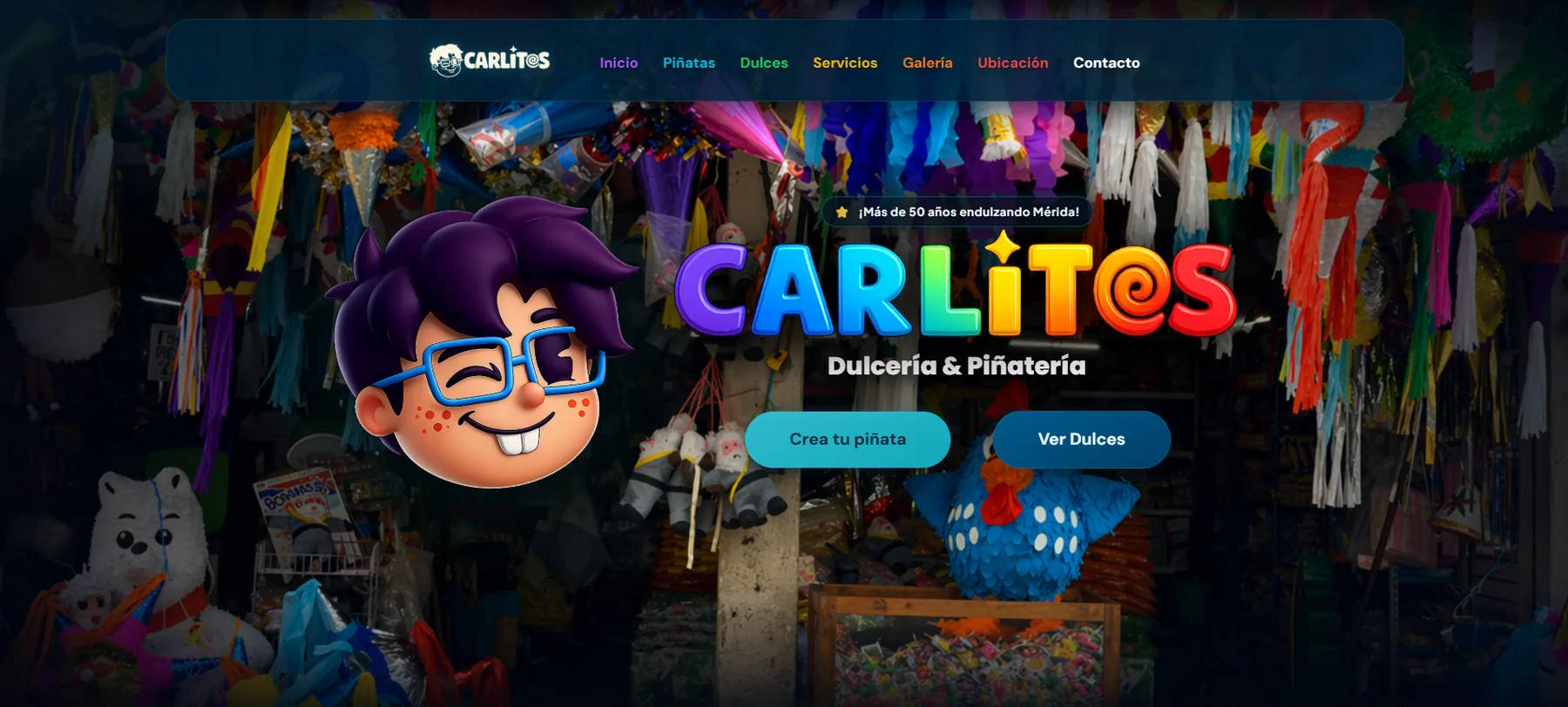 Sitio de Dulcería Carlitos en escritorio