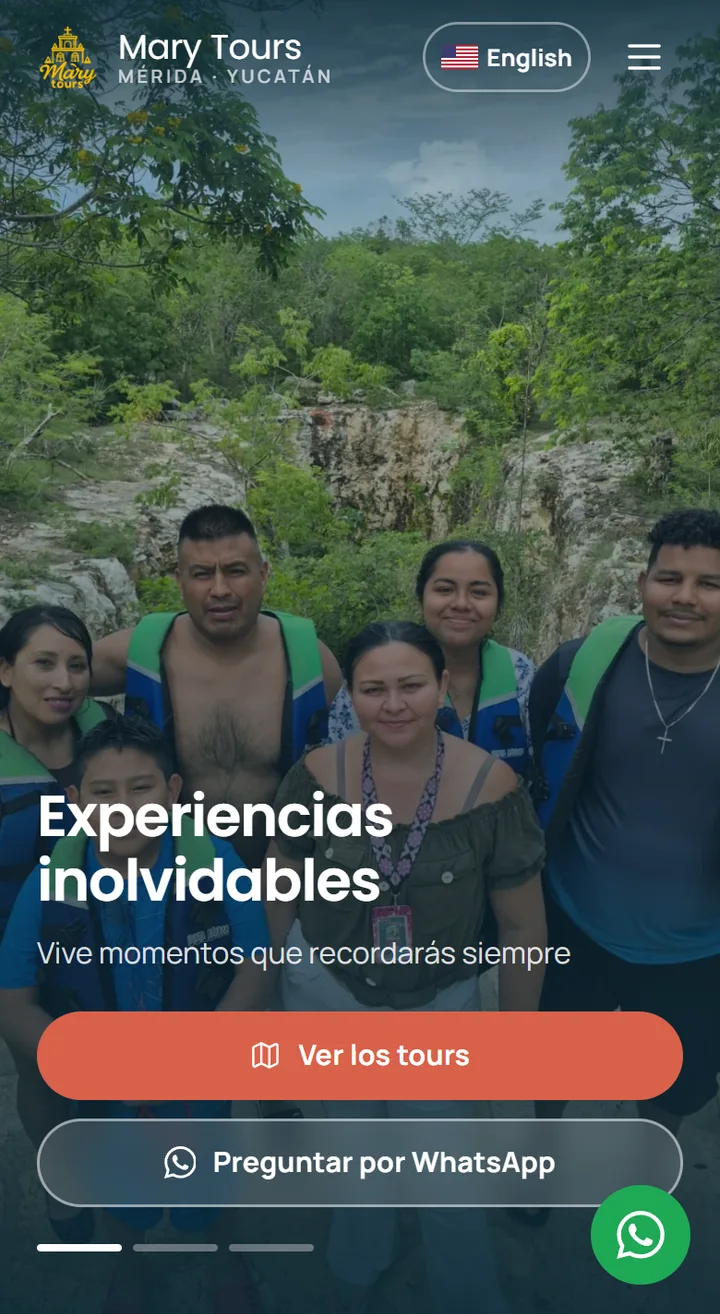 Sitio de Mary Tours en celular