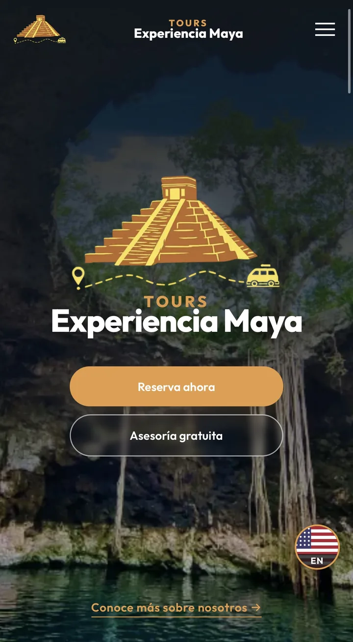 Sitio de Experiencia Maya Tours en celular